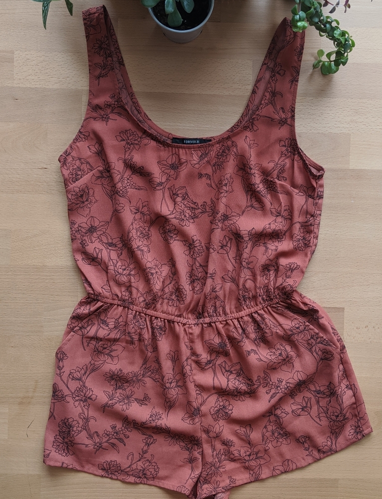 Forever 21 floral burnt orange romper